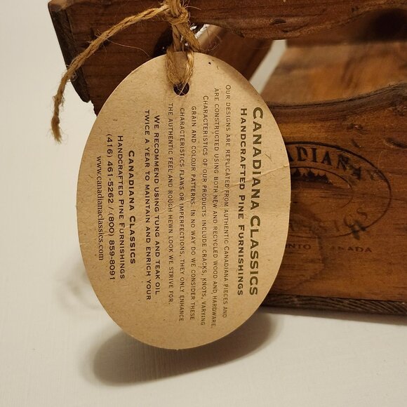 VINTAGE CANADIANA CLASSICS WOODEN CD STORAGE Crate BNWT PINE - Picture 5 of 5